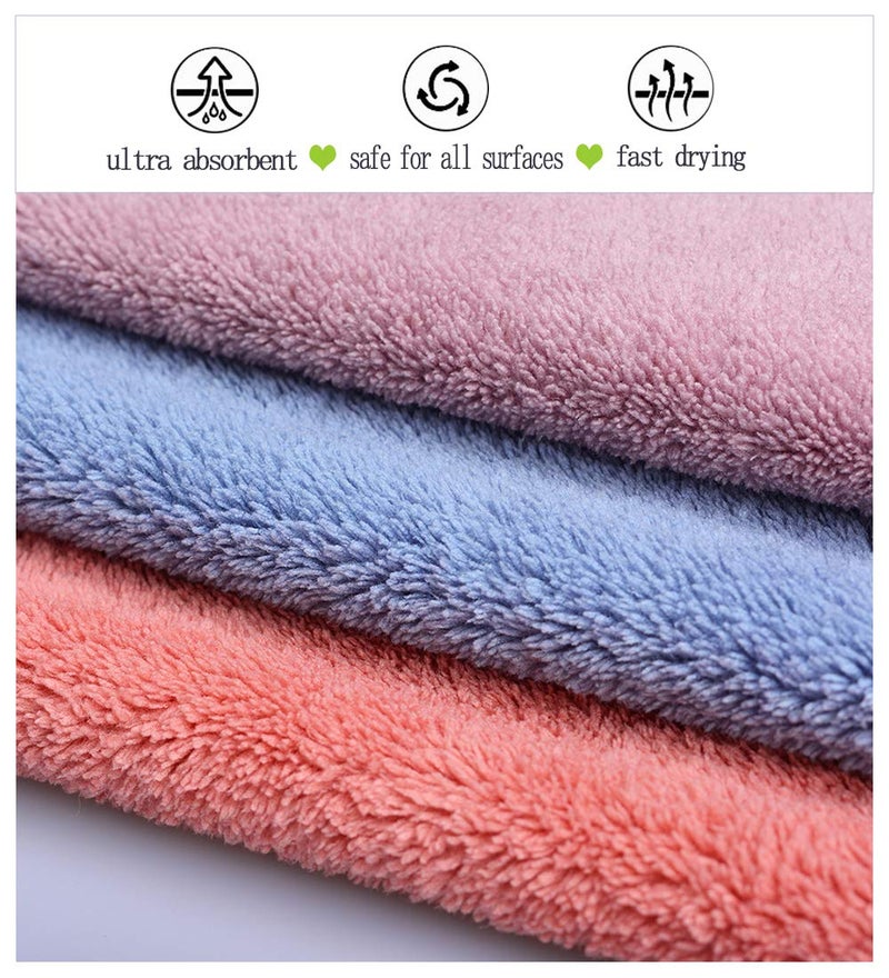 MAYOUTH Microfiber rag Bulk Multi-Functional for House Furniture Reusable Rags Kitchen Wipes Dish Cloths Absorbent and Fast Drying 6 Colors - Image 3